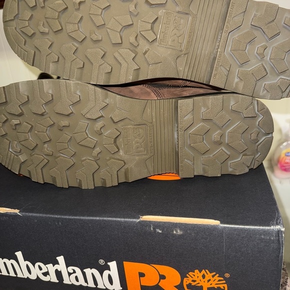Timberland PRO Men’s Steel Toe Work Boots Brown Leather Size 12 Waterproof - Picture 4 of 9